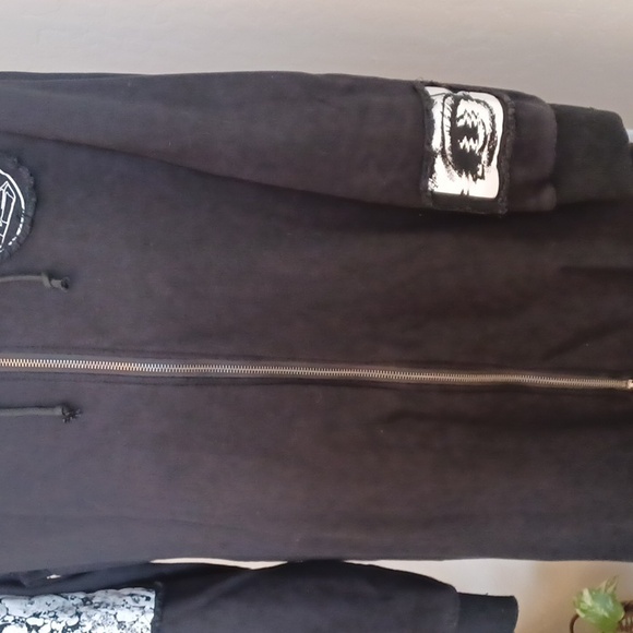 DOLLSKILL DARKER WAVS XXL DIATONIC HOODIE DUSTER PATCHES FRONT/BACK SIDE POCKET - Picture 5 of 16